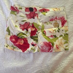 Roberto Cavalli Floral Jean Miniskirt Vibrant Design